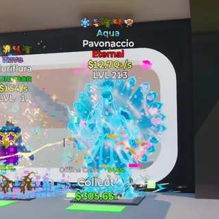 Aqua Pavonaccio Eternal 12.7Qi/s LVL 213 5 Traits Fortnite Steal the Brainrot