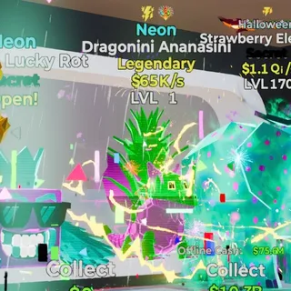 NEON DRAGONINI ANANASINI LVL 1 FORTNITE STEAL THE BRAINROT