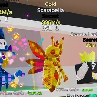GOLD SCARABELLA 996M/s LVL 1 FORTNITE STEAL THE BRAINROT