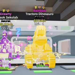RAINBOW TRACTORO DINOSAURO 576M/S LVL 1 3 TRAITS FORTNITE STEAL THE BRAINROT