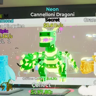 Neon Cannelloni Dragoni 2.6Qa/s Steal the Brainrot Fortnite