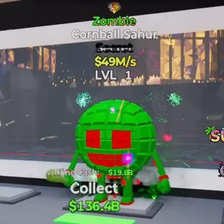 ZOMBIE CORNBALL SAHUR 1 TRAIT 49M/s STEAL THE BRAINROT FORTNITE