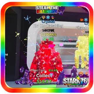 Crystal Krr Krr Kataking 290M/s 3 Trait Fortnite Steal The Brainrot