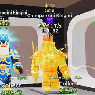 GOLD CHIMPANZINI KINGINI 2 TRAIT STEAL THE BRAINROT FORTNITE