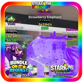 Rainbow Strawberry Elephant 435M/s Fortnite Steal The Brainrot