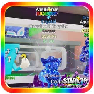 Crystal Paquito El Taquito 93M/s Fortnite Steal The Brainrot