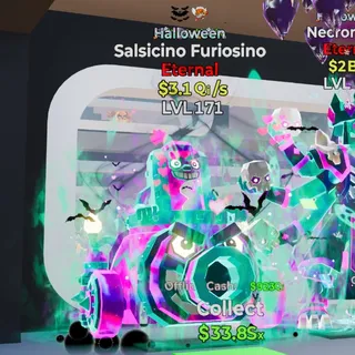 HALLOWEEN SALSICINO FURIOSINO 2 TRAITS 3.1Qi/s LVL 171 FORTNITE STEAL THE BRAINROT