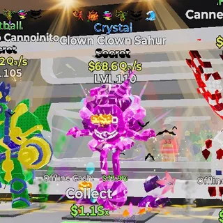 CRYSTAL CLOWN CLOWN SAHUR 6 TRAIT STEAL THE BRAINROT FORTNITE