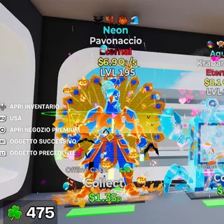 NEON PAVONACCIO 6.9QI/S LVL 195 4 TRAITS FORTNITE STEAL THE BRAINROT