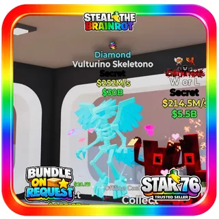 Diamond Vulturino Skeletono 252M/s Steal The Brainrot Fortnite