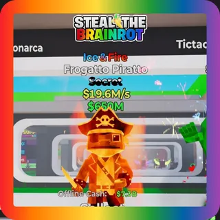 Fortnite Steal The Brainrot Secret Ice & Fire Frogatto Piratto 19.6M/s