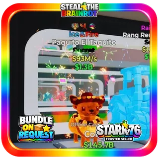 Ice & Fire Paquito El Taquito 93M/s Fortnite Steal The Brainrot