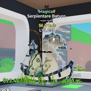 MAGICAL SERPIENTARE BATURO 6.7Qi/s LVL 209 FORTNITE STEAL THE BRAINROT