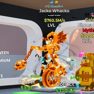 HALLOWEEN JACKO WHACKO 760.5M/s LVL 1 FORTNITE STEAL THE BRAINROT