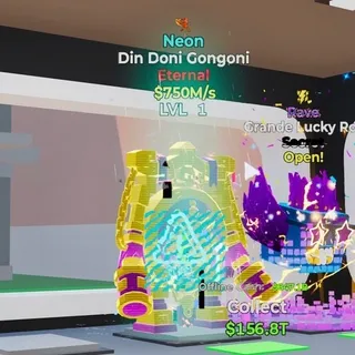 NEON DIN DONI GONGONI 750M/s LVL 1 FORTNITE STEAL THE BRAINROT