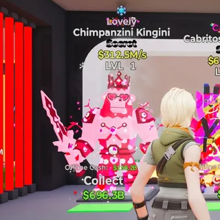 LOVELY CHIMPANZINI KINGINI 1 TRAIT 312.5M/S STEAL THE BRAINROT FORTNITE