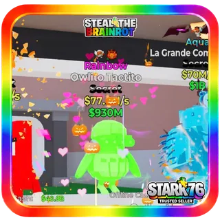 Rainbow Owlito Tactito 77M/s Fortnite Steal The Brainrot