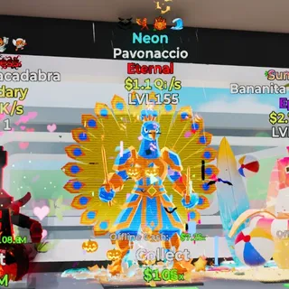 Neon Pavonaccio 1.1Qi/s 4 Traits Fortnite Steal the Brainrot