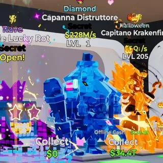 DIAMOND CAPANNA DISTRUTTORE 228M/s LVL 1 FORTNITE STEAL THE BRAINROT