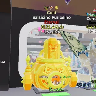 GOLD SALSICINO FURIOSINO 3 TRAIT STEAL THE BRAINROT FORTNITE