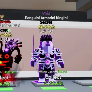 Void Penguini Armorini Kingini 6.2Qa/s LVL 92 Steal the Brainrot Fortnite