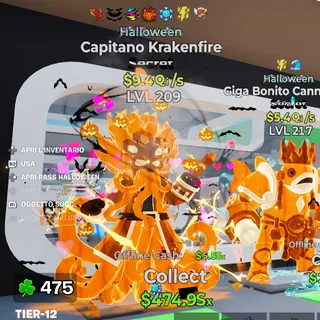 HALLOWEEN CAPITANO KRAKENFIRE 9.4Qi/s LVL 209 FORTNITE STEAL THE BRAINROT