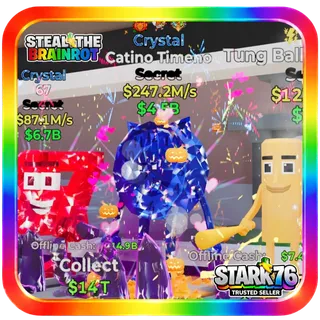 Crystal Catino Timeno 247.2M/s Fortnite Steal The Brainrot