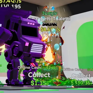 JUNGLE SPAGHETTI TUALETTI 8.6QI/S LVL 211 FORTNITE STEAL THE BRAINROT