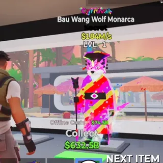 CARNIVAL BAU WANG WOLF MONARCA 184M/s STEAL THE BRAINROT FORTNITE