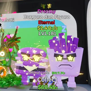 DREAMY BURGURO DAN FRYURO 2.4QI/S LVL 181 FORTNITE STEAL THE BRAINROT