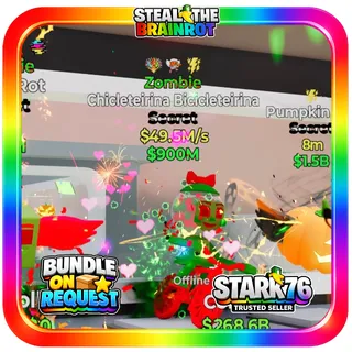 Zombie Chicleteirina Bicicleteirina 49.5M/s Fortnite Steal The Brainrot