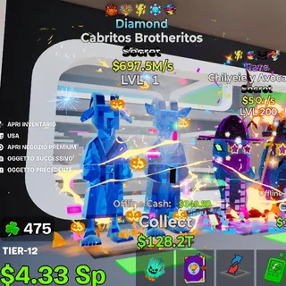 DIAMOND CABRITOS BROTHERITOS 697.5M/S LVL 1 FORTNITE STEAL THE BRAINROT
