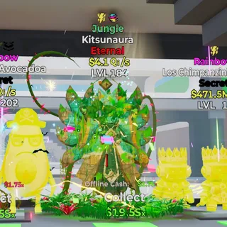 JUNGLE KITSUNAURA ETERNAL 3 TRAITS 4.1Qi/s LVL 184 FORTNITE STEAL THE BRAINROT