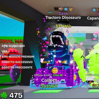 Rave Tractoro Dinosauro 774M/s 4 Traits Fortnite Steal the Brainrot