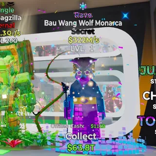 RAVE BAU WANG WOLF MONARCA 322M/S LVL 1 FORTNITE STEAL THE BRAINROT