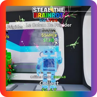 Fortnite Steal The Brainrot Ice & Fire Le Golem De Frigider Secret 54M/s (1 Trait)