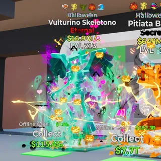 HALLOWEEN VULTURINO SKELETONO 5 TRAITS 16.9Qi/s LVL 213 FORTNITE STEAL THE BRAINROT