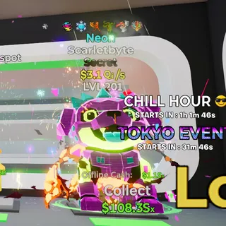 Neon Scarletbyte 3.1Qi/s LVL 201 6 Traits Fortnite Steal the Brainrot