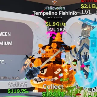 HALLOWEEN TEMPELINO FISHINIO 1.9Qi/s LVL 182 FORTNITE STEAL THE BRAINROT
