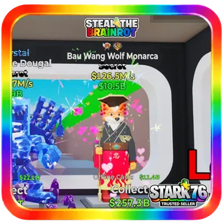Bau Wang Wolf Monarca 2 Traits 126.5M/s Fortnite Steal The Brainrot
