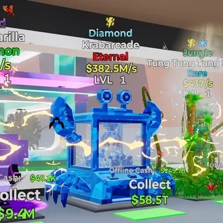 DIAMOND KRABARCade 382.5M/s LVL 1 FORTNITE STEAL THE BRAINROT