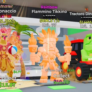 Rainbow Flammino Tikkino 3 Trait 896.5T/s Steal the Brainrot Fortnite