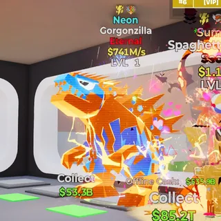 Neon Gorgonzilla 741M/s Fortnite Steal the Brainrot