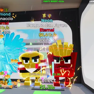NEON BURGURO DAN FRYUR0 6.4QI/S LVL 200 2 TRAITS FORTNITE STEAL THE BRAINROT