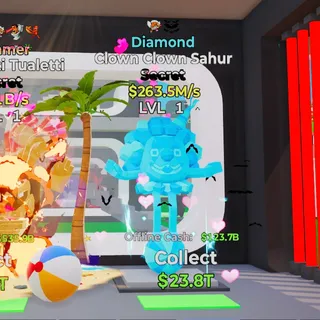 Diamond Clown Clown Sahur 263.5M/s Fortnite Steal the Brainrot