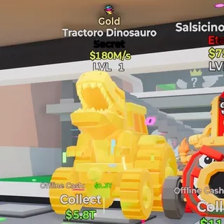 Gold Tractoro Dinosauro 180M/s Steal the Brainrot Fortnite