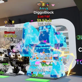 AQUA DIGGOBLOCK 9.5QI/S LVL 199 3 TRAITS FORTNITE STEAL THE BRAINROT