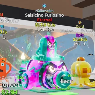 HALLOWEEN SALSICINO FURIOSINO 13.6Qi/s LVL 214 FORTNITE STEAL THE BRAINROT