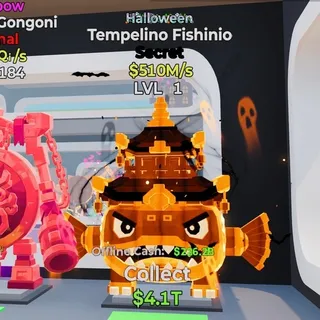 HALLOWEEN TEMPELINO FISHINIO 510M/s LVL 1 FORTNITE STEAL THE BRAINROT