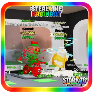Zombie Chicleteirina Bicicleterina + Heaven Tatoruman Bundle Steal The Brainrot